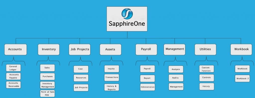 SapphireOne ERP system with rich accounting software functionality 