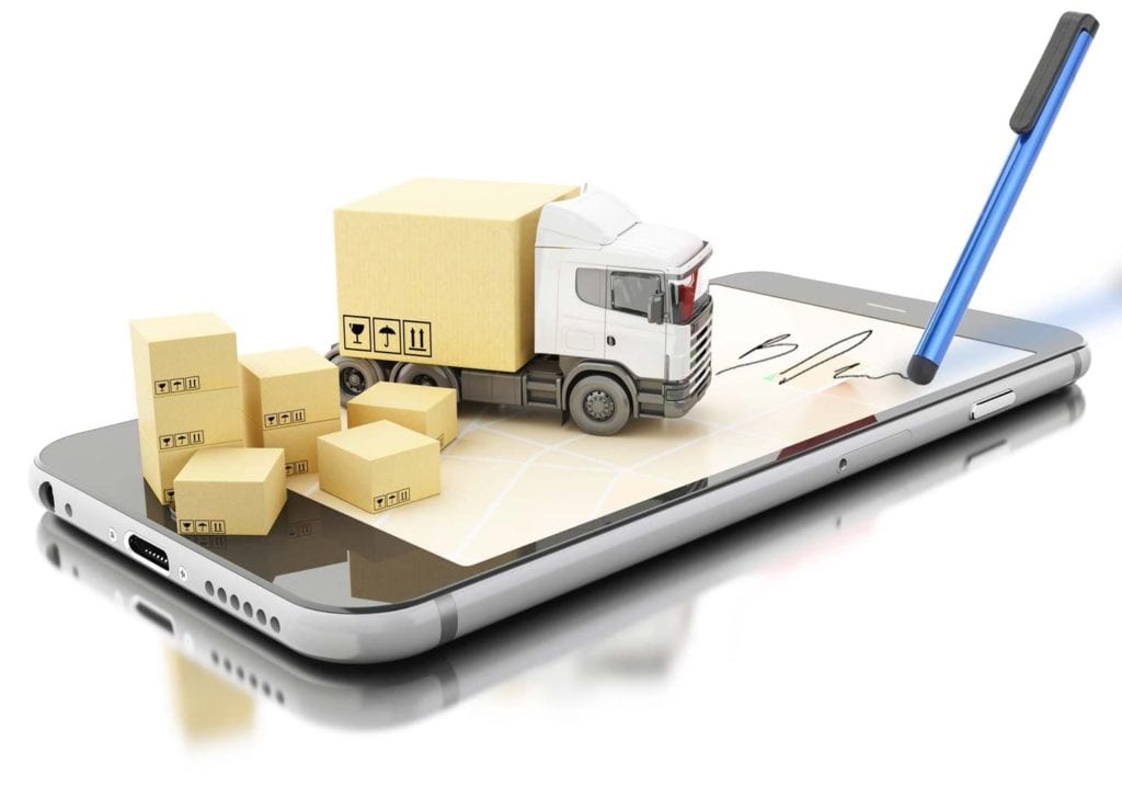 Digital signature via pen or fingertip on smartphones or tablets for deliveries and sales