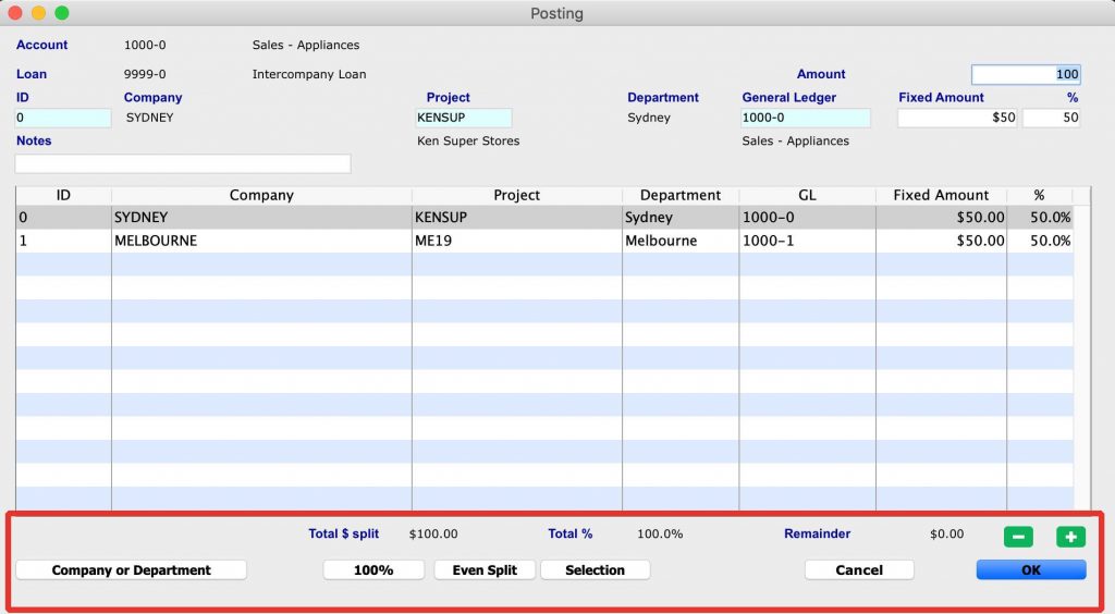 Multi-company accounting software