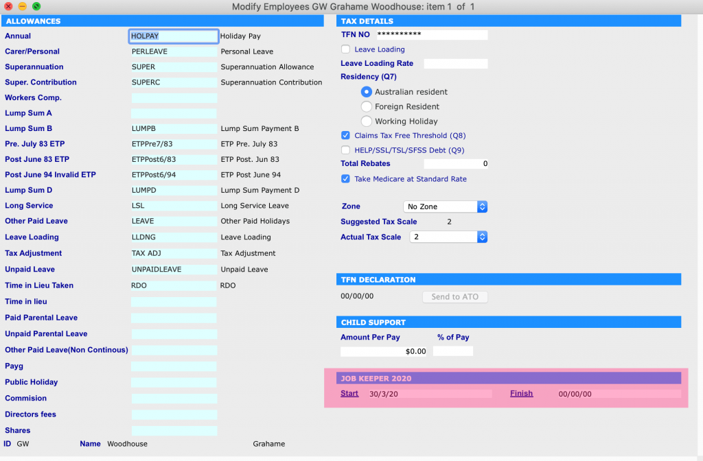 JobKeeper Start and Finish date