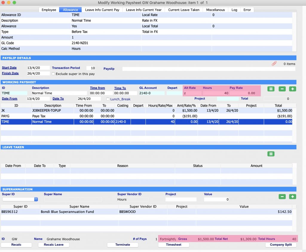 JobKeeper payment person is stood down