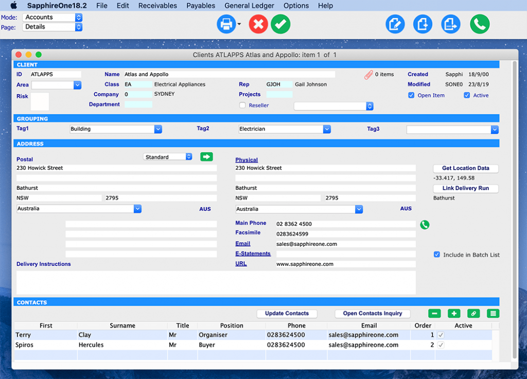 Client-Inquiry-in-SapphireOne-Business-Accounting-Software