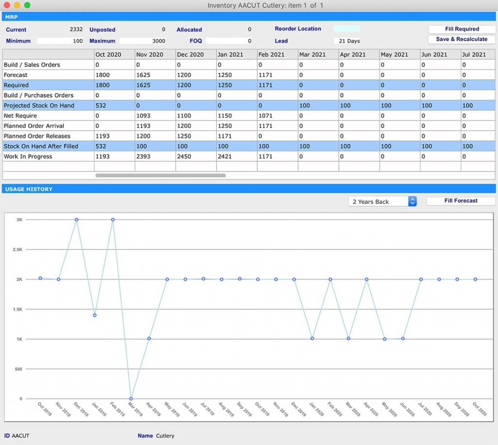 Control inventory, enhance production, reduce costs and forecast for the future with SapphireOne MRP.