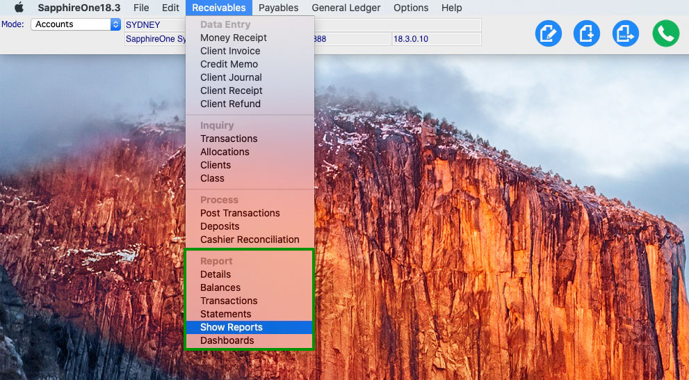 Read on for the next tutorial on the Accounts Receivables 'Show Reports' feature, a dynamic function which offers you a wide range of customisable report display options within SapphireOne.