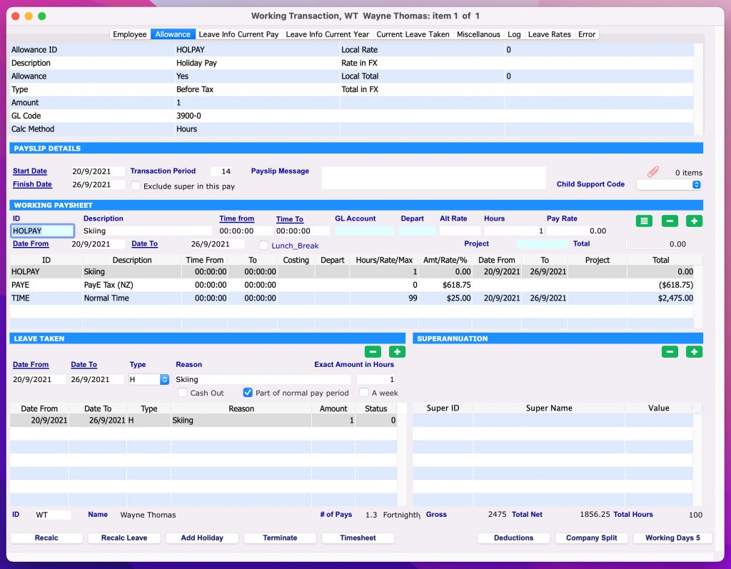 PayrollHr-Payroll-WorkingTransaction-NZ